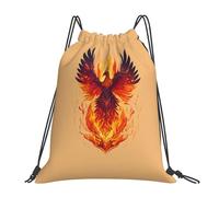 PPHGUT Phoenix Print Adults Foldable Drawstring Backpack Fitness Travel Bag Weekend Outdoor Activities