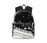 PPHGUT Piano Keys With Musical Notes Print Casual Backpack Lightweight Travel Outdoor Adventures Camping Dual Shoulder Bag