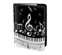 PPHGUT Piano Keys with Musical Notes Print Men Women Passport Travel Document Lightweight Stylis Secure Business Leisure
