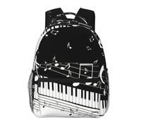 PPHGUT Piano Keys With Musical Notes Print Versatile Leisure Backpack Lightweight Waterproof Travel Work Outdoor Adventures