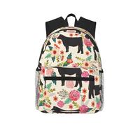 PPHGUT Pink Flower Show Steer Cows Cattle Print Lightweight Versatility Casual Backpack Unisex Travel Hiking Daily Commuting