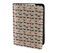 PPHGUT Pink Flower Show Steer Cows Cattle Print Men Women Passport Travel Document Lightweight Stylis Secure Business Leisure