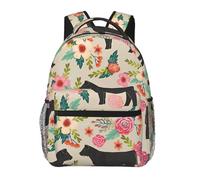 PPHGUT Pink Flower Show Steer Cows Cattle Print Versatile Leisure Backpack Lightweight Waterproof Travel Work Outdoor Adventures