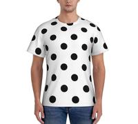 PPHGUT Polka dot Print Men Short Sleeve T-Shirts Breathable Everyday Workout Sports Everyday Activities Black