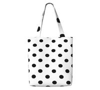 PPHGUT Polka Dot Print Versatility Canvas Shoulder Bag Shopping Casual Travel Picnic Everyday Use Tote
