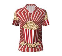 PPHGUT Popcorn Print Print Men Short Sleeve Comfort Polo Shirts Casual Daily Outdoor Vacations Sports Travel Black