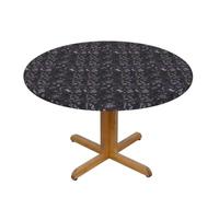 PPHGUT Purple Black Goth Spooky Print Round Tablecloth Family Table Cover Kitchen Wedding Party Everyday Outdoor