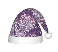 PPHGUT Purple Butterflies Print Kids Christmas Hat Comfortable Xmas Holiday Cap for Santa Party New Year Trim
