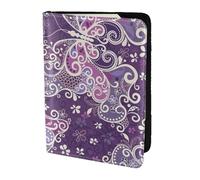 PPHGUT Purple Butterflies Print Men Women Passport Travel Document Lightweight Stylis Secure Business Leisure