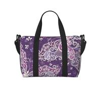 PPHGUT Purple Butterflies Print Versatile Hand Travel Bag Unisex Lightweight Fashion Weekend Gym Vacation Camping
