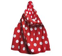 PPHGUT Red White Polka Dot Print 190cm Hooded Carnival Themed Cloak Comfortable Cosplay Costume Outdoor Celebrations