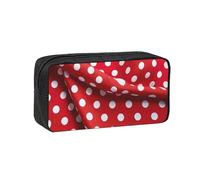 PPHGUT red White Polka dot Print Adults Spacious Case Large-Capacity Stationery Daily Carry Office Organizer Pouch
