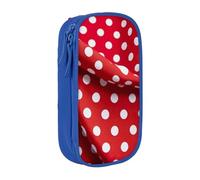 PPHGUT red White Polka dot Print Practical Pencil Case Multi-Compartment Office Travel School Art Daily Supplies