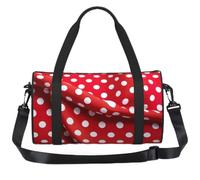 PPHGUT Red White Polka Dot Print Sports Tote Bag Unisex Vacation Backpack Versatile Travel Weekend Commutes