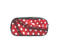 PPHGUT red White Polka dot Print Transparent Stationery Organizer for School Travel Office Work Sports Supplies