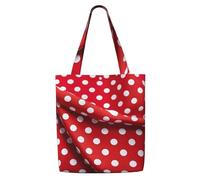 PPHGUT Red White Polka Dot Print Versatility Canvas Shoulder Bag Shopping Casual Travel Picnic Everyday Use Tote