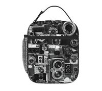 PPHGUT Retro Cool Camera Collection Print Adults Lunch Bag Tote Waterproof Work Travel Reusable Portable Bento Box