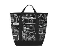 PPHGUT Retro Cool Camera Collectionprint Large Capacity Cooler Insulated Women Men Tote Bag Travel Food Delivery Shopping