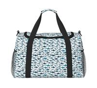 PPHGUT Shark Pattern With Various Gestures Print Women Men Lightweight Hand Travel Bag Weekend Portable Foldable Shoulder Handbag