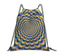 PPHGUT Spiral Optical Illusion Gif Print Adults Foldable Drawstring Backpack Fitness Travel Bag Weekend Outdoor Activities