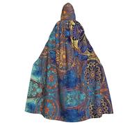 PPHGUT Starry Sky Mandala Print Women Men Hooded Cloak Cosplay Costume Carnival Wizard Masquerade Travel Themed