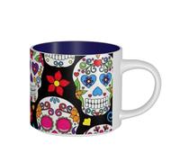 PPHGUT Sugar Skulls Print Adults Large Capacity Ceramic Mugs Home Office Kitchen Gifting Outdoor Everyday Use