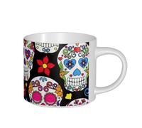 PPHGUT Sugar Skulls Print Adults Large Capacity Ceramic Mugs Home Office Kitchen Gifting Outdoor Everyday Use