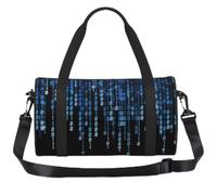 PPHGUT The Blue Binary Print Sports Tote Bag Unisex Vacation Backpack Versatile Travel Weekend Commutes