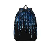 PPHGUT The Blue Binary Print Unisex Backpack Lightweight Double Shoulder Bag Travel Outdoor Use Weekend Getaways