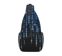 PPHGUT the Blue BinaryPrint Cross Chest Bag for Men Women Daypack Sling Crossbody Backpack Work Outdoor Travel