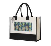 PPHGUT Tropical Fruit Pineapple Print Large Capacity Tote Bag Canvas Gift For Shopping Daily Carry Travel School Office