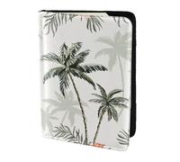 PPHGUT Tropical Palm Trees Print Men Women Passport Travel Document Lightweight Stylis Secure Business Leisure