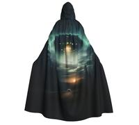 PPHGUT Ufo At Night Print 190cm Hooded Carnival Themed Cloak Comfortable Cosplay Costume Outdoor Celebrations