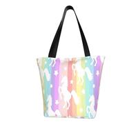 PPHGUT Unicorns On Colorful Stripes Print Functional Shoulder Bag Comfortable Crossbody Bags Trendy Running Travel Outings