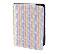 PPHGUT Unicorns On Colorful Stripes Print Men Women Passport Travel Document Lightweight Stylis Secure Business Leisure