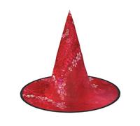 PPHGUT Valentine'S Day Red Heart Flower Print Halloween Witch Hat Wide Brim Foldable Cap Parties Arnivals And Roleplaying Events