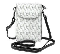 PPHGUT White Natural Greenery Twig Print Adjustable Shoulder Bag Crossbody Women Phone Case Lightweight Fashion Accessory