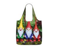 PPHGUT Xmas Funny Gnomes Print Women Men Foldable Reusable Shopping Lightweight Tote Bag Weekend Travel Camping