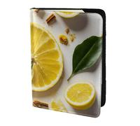 PPHGUT Yellow Lemon Print Men Women Passport Travel Document Lightweight Stylis Secure Business Leisure