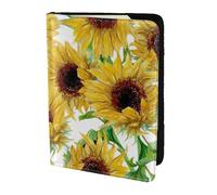 PPHGUT Yellow Sunflowers Print Men Women Passport Travel Document Lightweight Stylis Secure Business Leisure