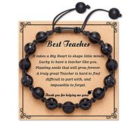 PPJew Teachers Gifts Teacher Stretch Apple Bracelet for Women/Men Teacher's Day Gifts from Student, Stone, Agate