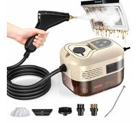 PPLDABNK 1500W Portable Steam Cleaner, Fast Heat-Up in 15s, 6-Speed Adjustable, 1.2L Tank & 4 Brushes for Deep Cleaning (Auto, Kitchen, Furniture, Sofa),Beige