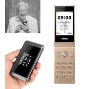 PPLDABNK 2G Big Button Cell Phone for Seniors, 1200MAh Battery Backup Machine, Dual Screen, Dual Sim Card, Multimedia Mp3/MP4,Large Keypad and Large Volume for Seniors and Kids,Gold