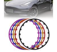 PPLDABNK 4-Piece Nylon Wheel Rim Protector - No Adhesive Needed, Snap-On Design for 16-21” Rims, Scratch & Curb Guard | Tyre Rim Protection,Universal Fit for Cars, SUVs & Trucks, 17in,White
