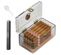 PPLDABNK Acrylic Cigar Case,cedar Humidor with Humidifier And Hygrometer,sealed Cigar Box, Cedar Humidor, Tabletop Cigar Box, Daily Use, 20.8 * 11 * 10.2 Cm, Capacity: 15-12 Pcs,Multi-colored