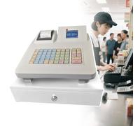 PPLDABNK Cash Register Till For Small Business - 48 Physical Keys, Built-in POS Software, Digital LED Display, 58mm Thermal Printer, 256K+8M Memory | 2.8" POS System For Retail(White,A)