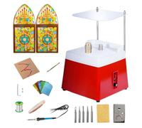 PPLDABNK Professional 65W Stained Glass Grinding Tool, 4200 RPM, Equipped with Dual Grinding Heads (5/8" and 1"), Acrylic Splash Baffle for Shaping Ceramics,Natural