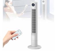 PPLDABNK Tower Fan with Remote Control -90° Oscillation, 3-speed and Smart Digital Display, Quiet Operation, 12H Timer, Powerful and Energy-efficient Electric Fan for Homes and Offices (white),90cm