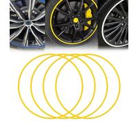 PPLDABNK Universal Vehicle Rim Protector - 4-Pack ABS Protective Strips, One-Piece Molding, Strong Adhesion, No Tire Removal Required | Fits Various Vehicle Models, 22in, Yellow