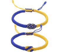 Ppmter Couple Concentric Knot Ukraine Bracelets, 2pcs Adjustable Handmade Weaving Pray Ukraine Friendship Bracelets
